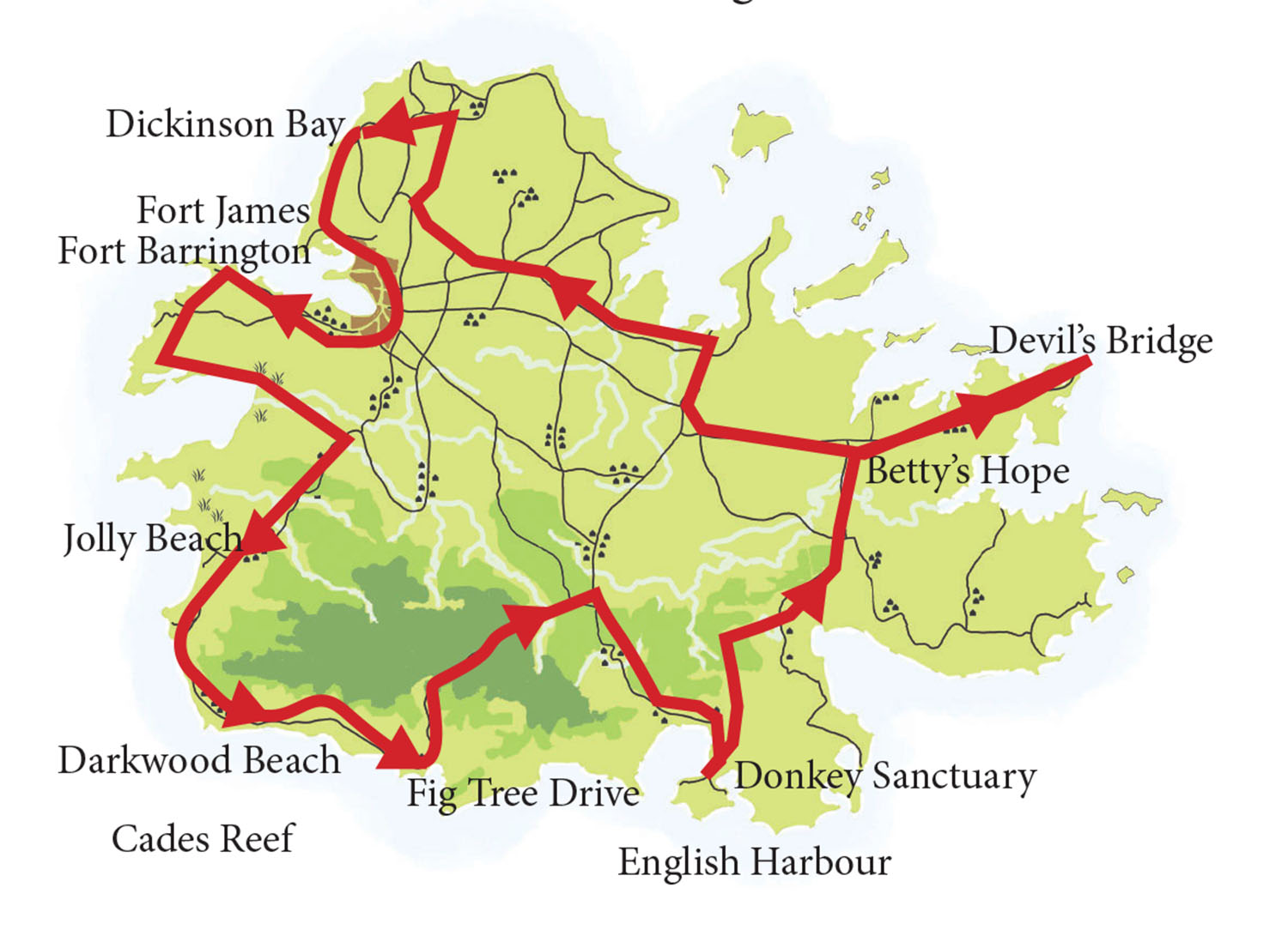 Antigua island map